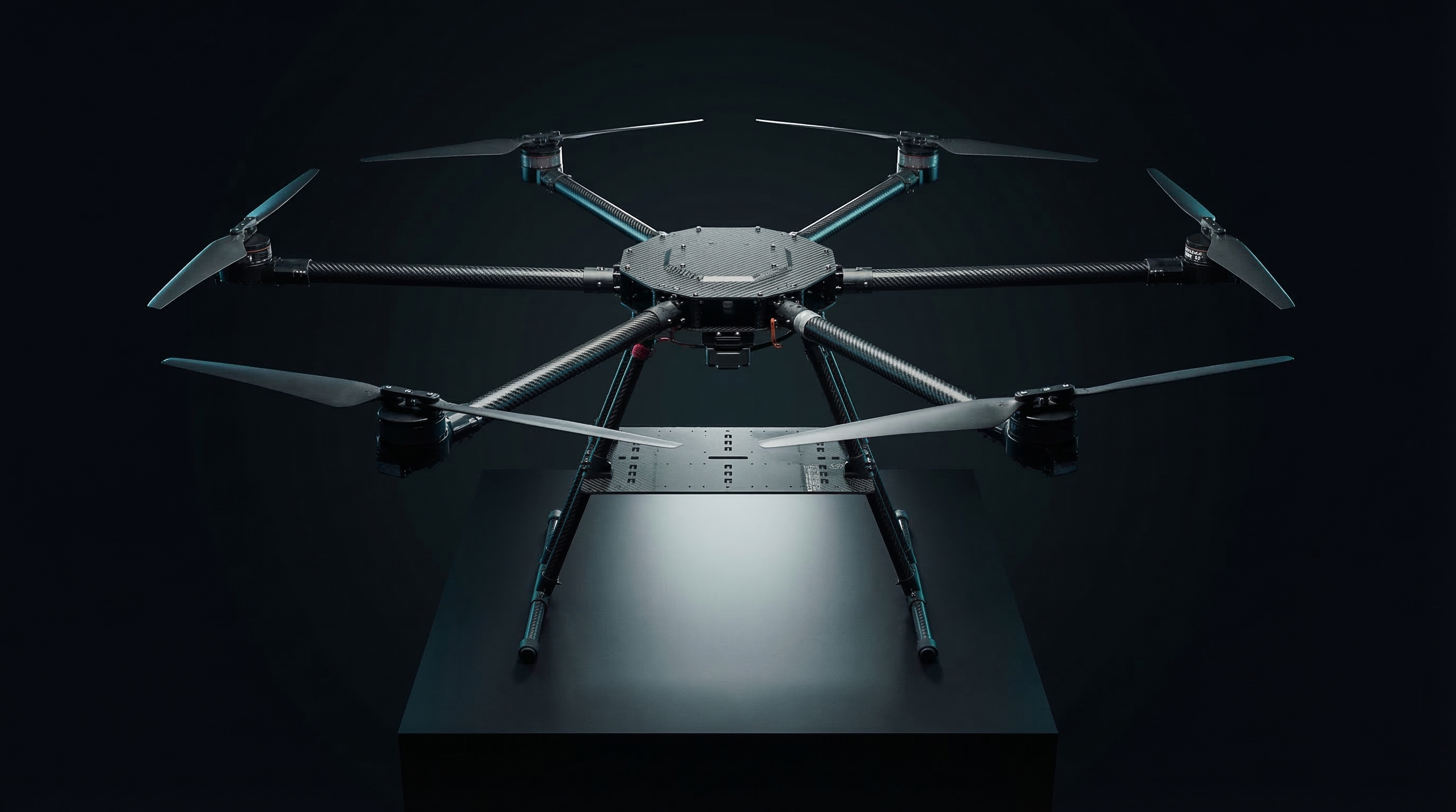 Atlas Ag VAS-02 — bare carbon fibre hexacopter frame